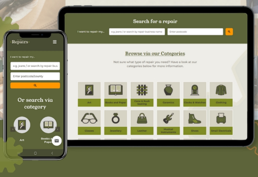 we-are-repairs-search-functionality-02 Man cleaninThe We Are Repairs website has a user-friendly search bar functionality for customers to easily find a business to fix their broken items.g old violin